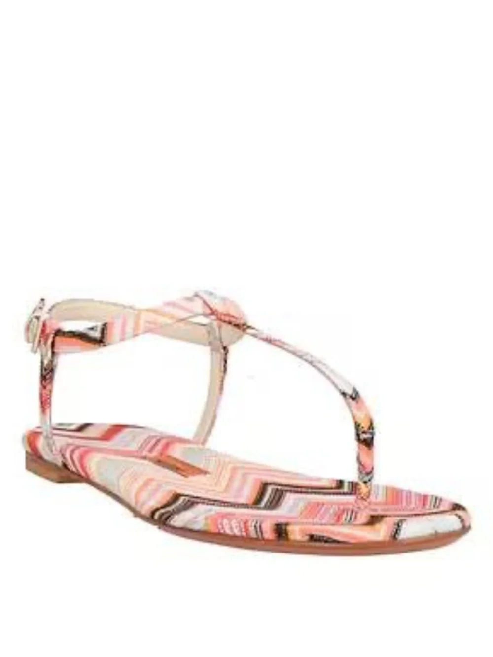 Missoni Leen Striped Twill Zig Zag Sandals - Pink Multi